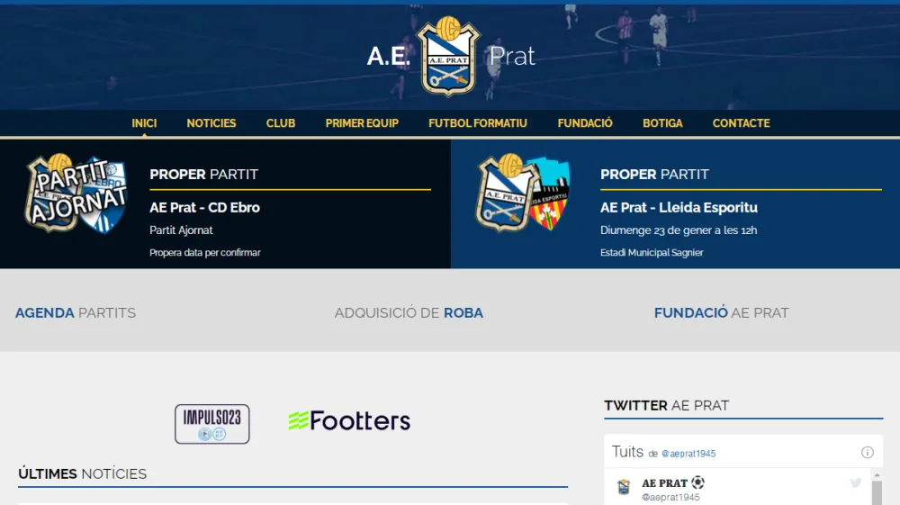 Página web de AE Prat Associació — diseño web de aColor