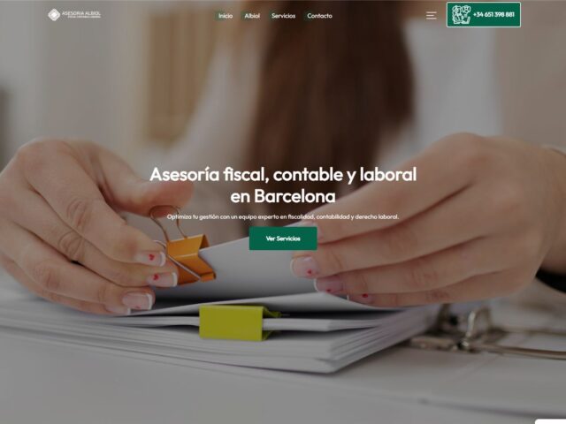 Página web de Asesoría Albiol — diseño web de aColor