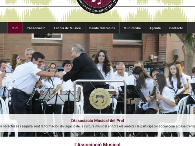 Página web de Banda Musical del Prat — diseño web de aColor