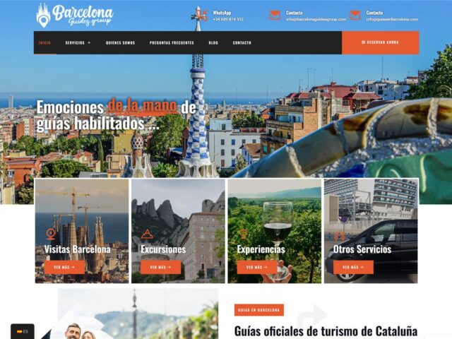 Página web de Barcelona Guides Group — diseño web de aColor