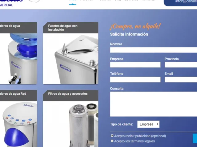 Página web de Canaletas — diseño web de aColor