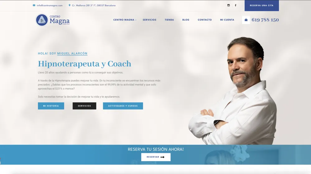 Página web de Centromagna — diseño web de aColor