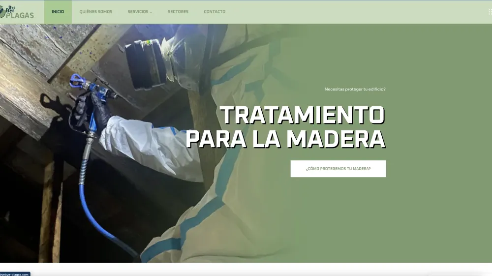 Página web de ByeBye Plagas — diseño web de aColor