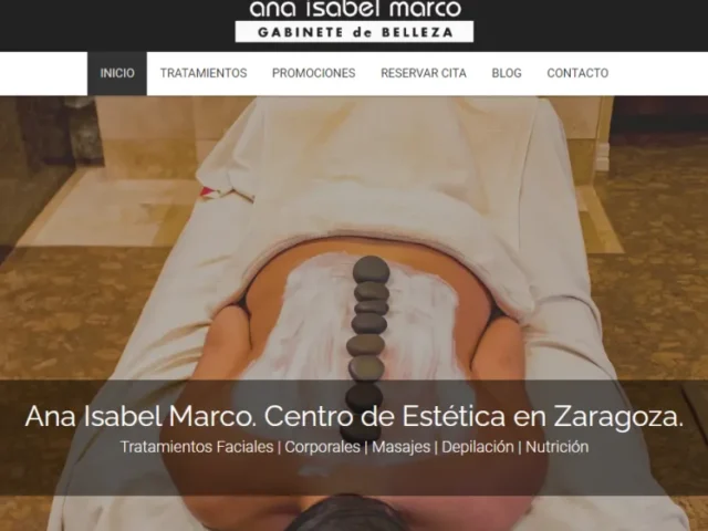 Página web de Centro Estético Ana Marco — diseño web de aColor
