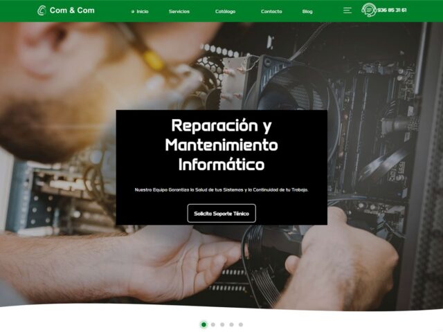 Página web de Com & Com — diseño web de aColor