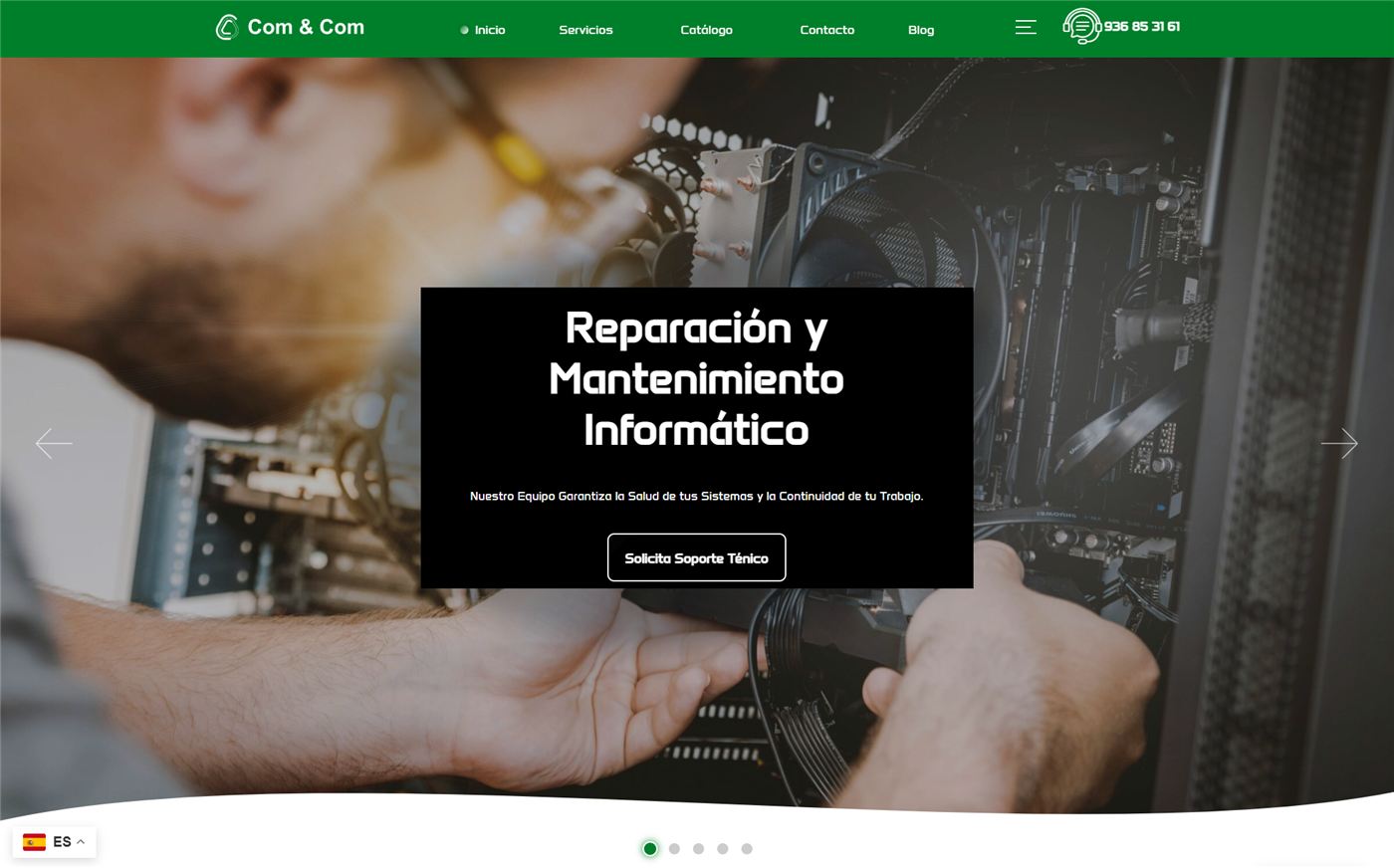 Página web de Com & Com — diseño web de aColor
