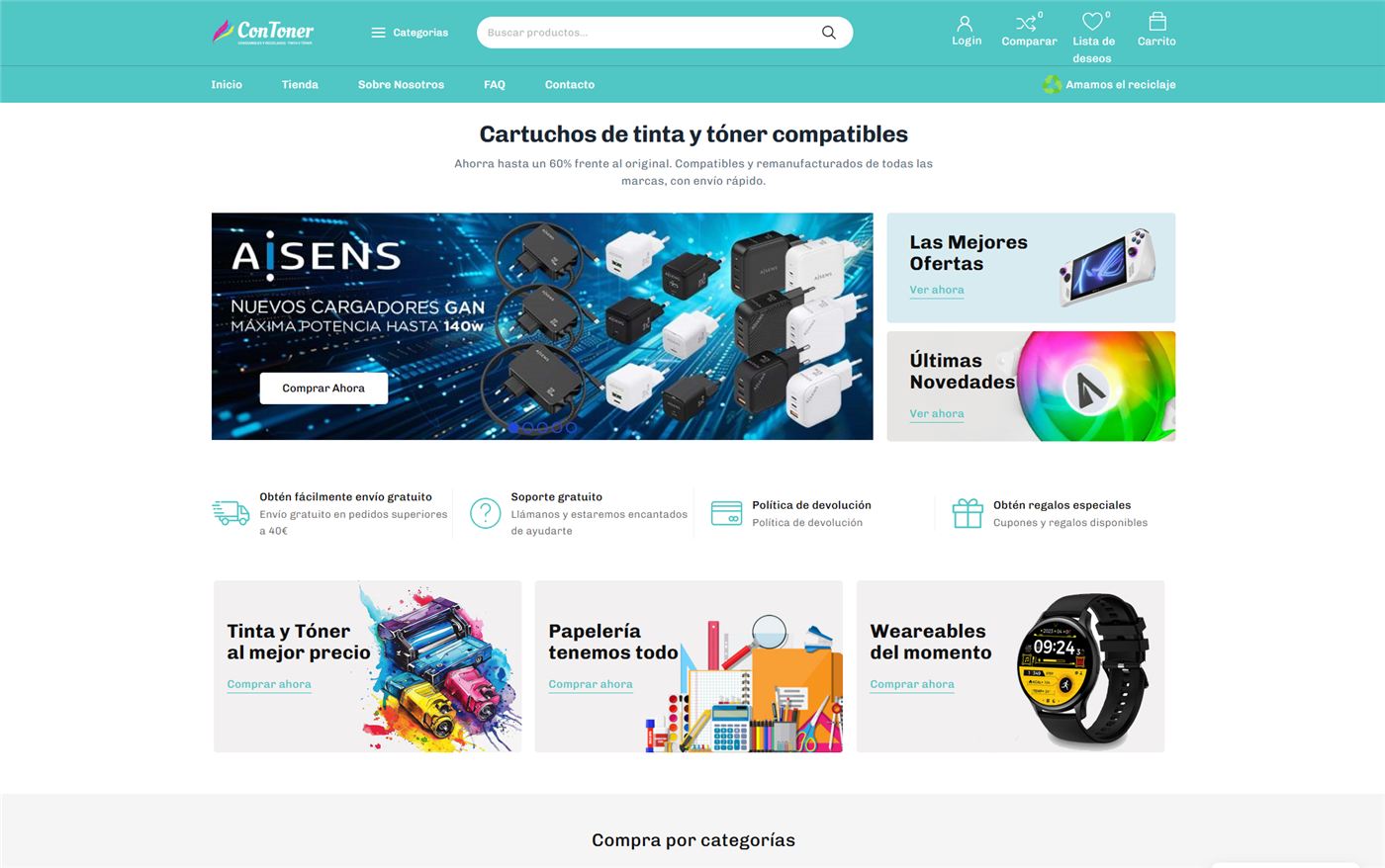 Página web de ConToner — diseño web de aColor