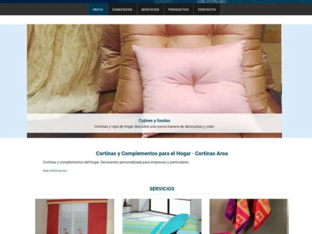 Página web de Cortinas Aroa — diseño web de aColor