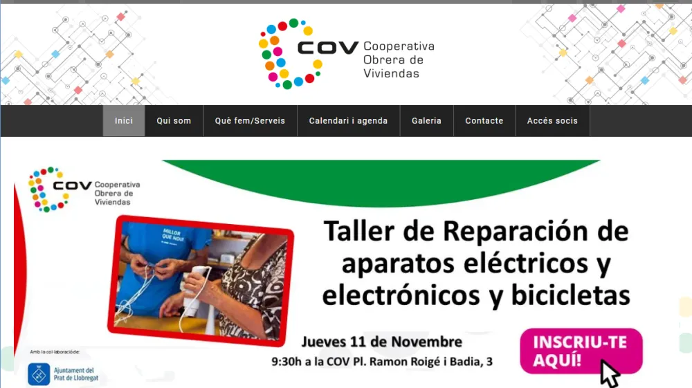 Página web de Cooperativa Obrera de Viviendes — diseño web de aColor