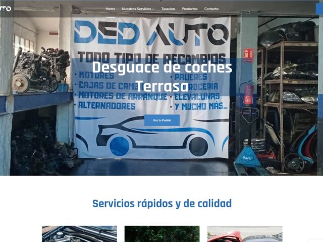 Página web de DED Auto · desguace — diseño web de aColor