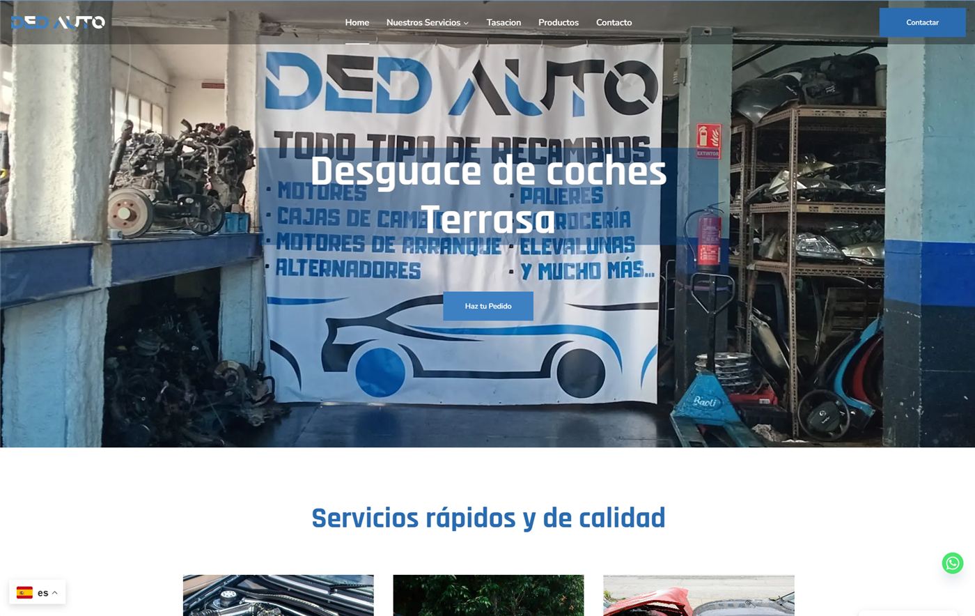 Página web de DED Auto · desguace — diseño web de aColor