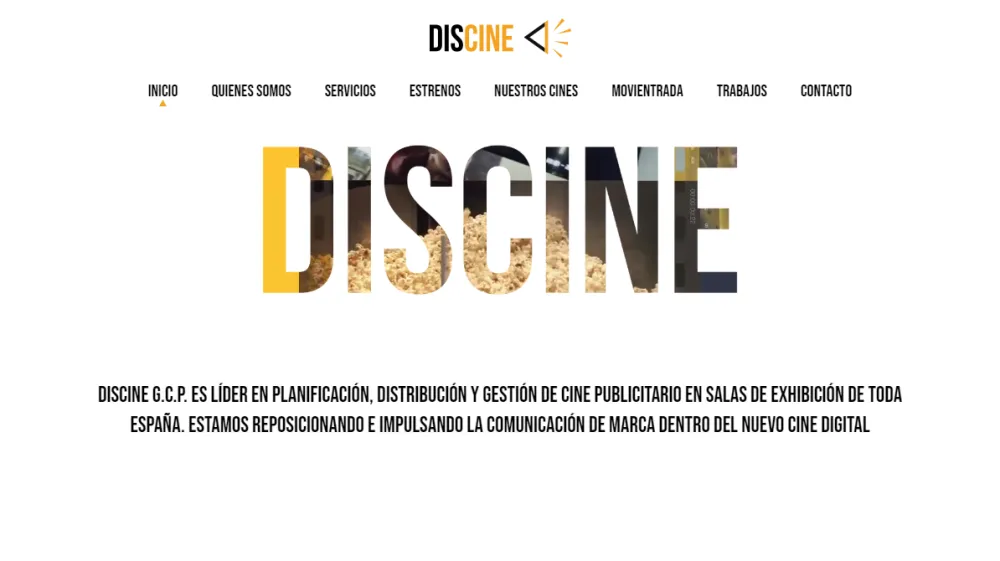 Página web de Discine — diseño web de aColor