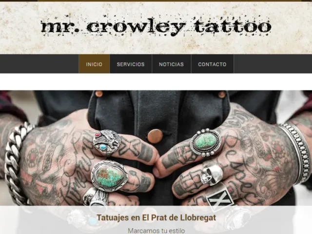 Página web de Mr. Crowley Tatto — diseño web de aColor