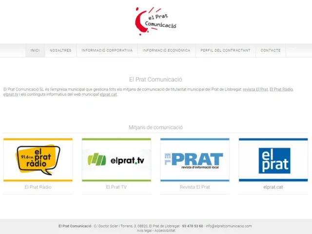 Página web de El Prat Comunicació — diseño web de aColor