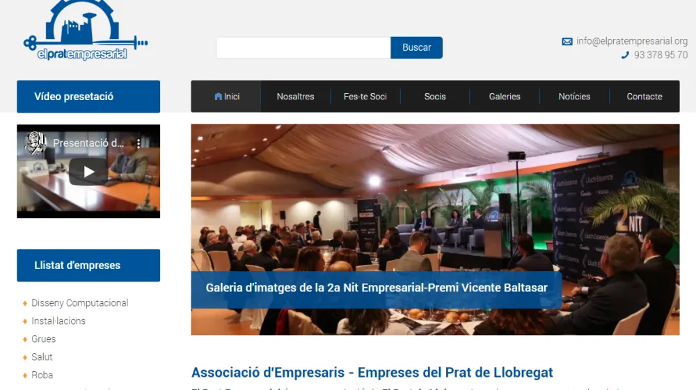 Página web de El Prat Empresarial — diseño web de aColor