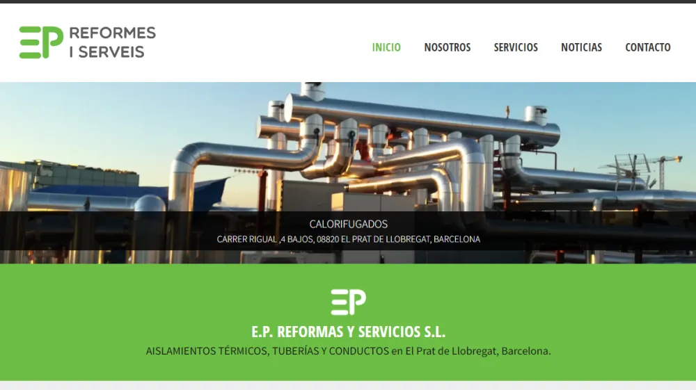 Página web de Ep Construccions i Serveis — diseño web de aColor