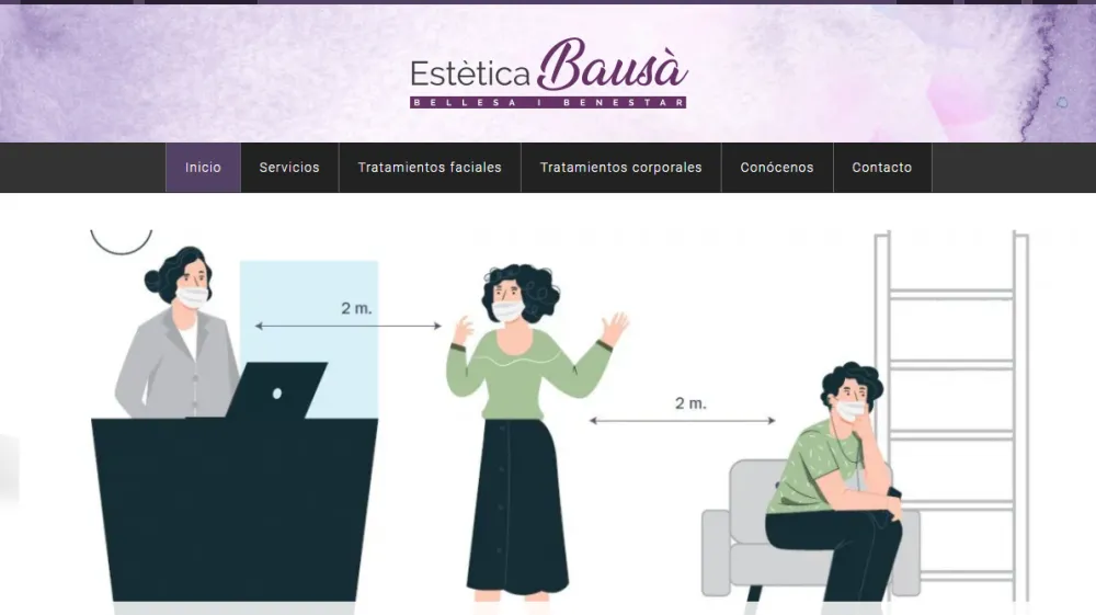 Página web de Estètica Bausà — diseño web de aColor