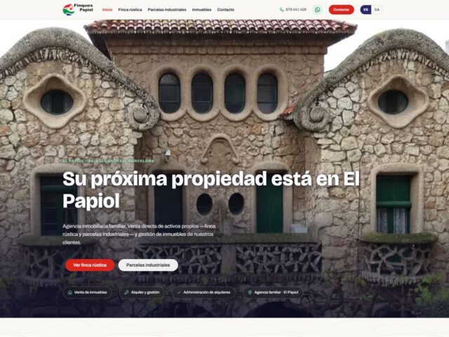 Página web de Finques Papiol — diseño web de aColor