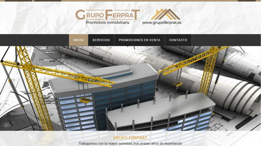 Página web de Grupo FERPRAT — diseño web de aColor