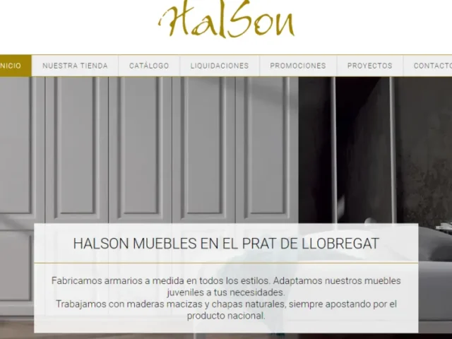 Página web de Halson Muebles — diseño web de aColor