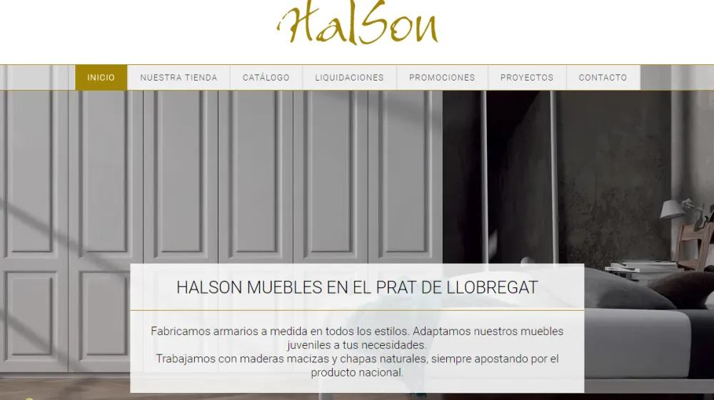 Página web de Halson Muebles — diseño web de aColor