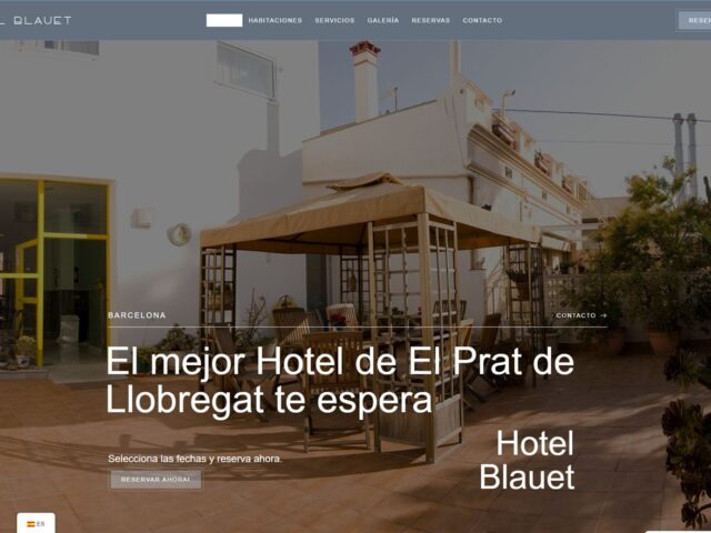 Página web de Hotel Blauet — diseño web de aColor