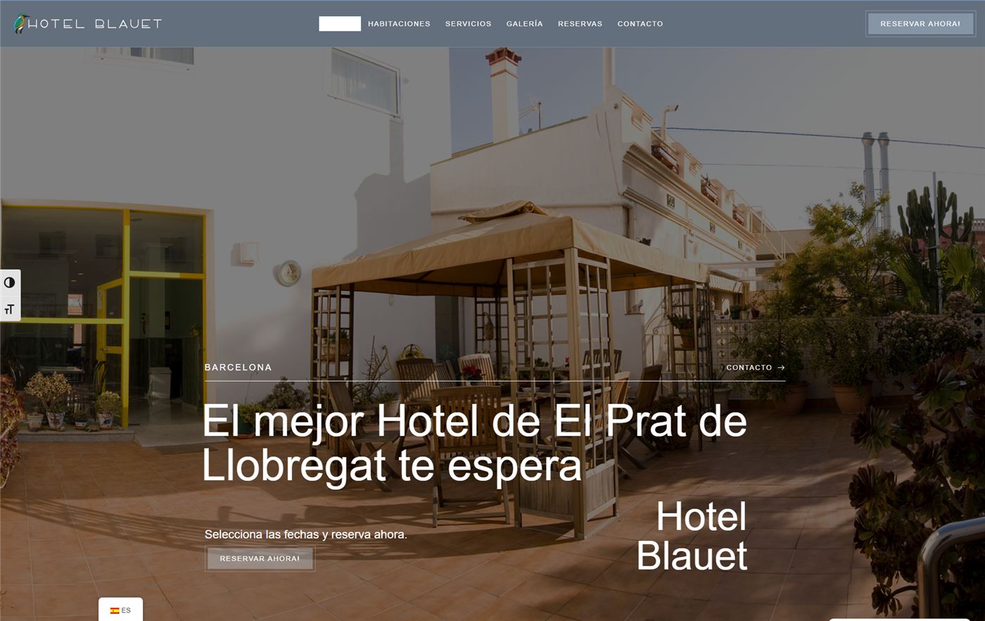 Página web de Hotel Blauet — diseño web de aColor