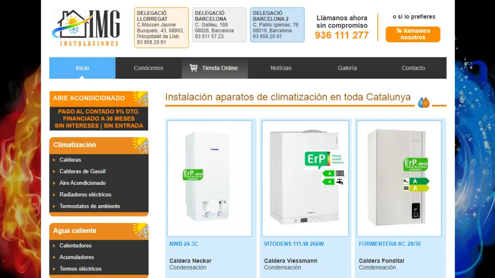 Página web de Instalaciones IMG — diseño web de aColor
