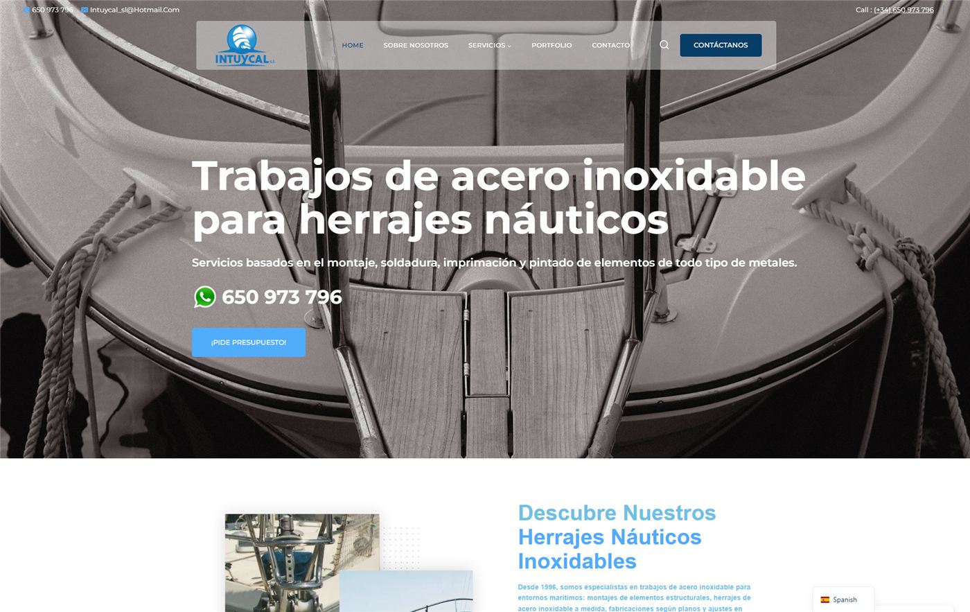 Página web de Intuycal S.L. — diseño web de aColor