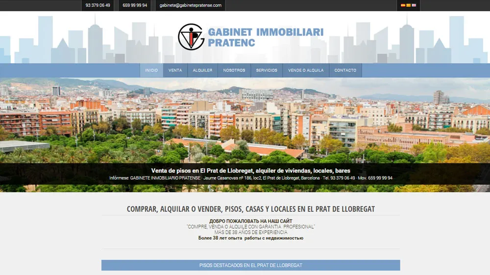 Página web de Gabinete Pratense — diseño web de aColor
