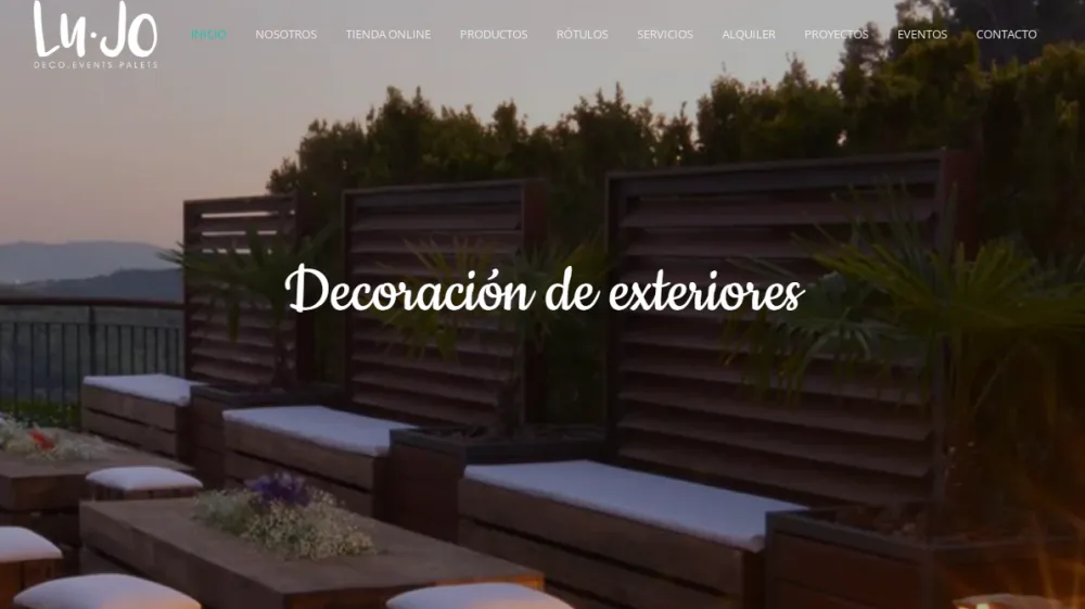 Página web de Palets de Lujo — diseño web de aColor