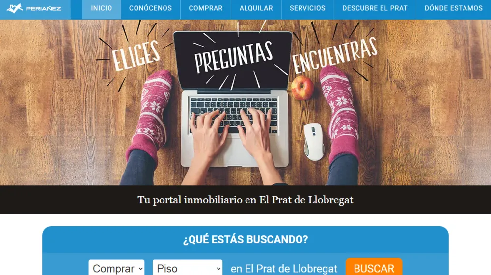 Página web de Periañez Solucions Inmobiliàries — diseño web de aColor