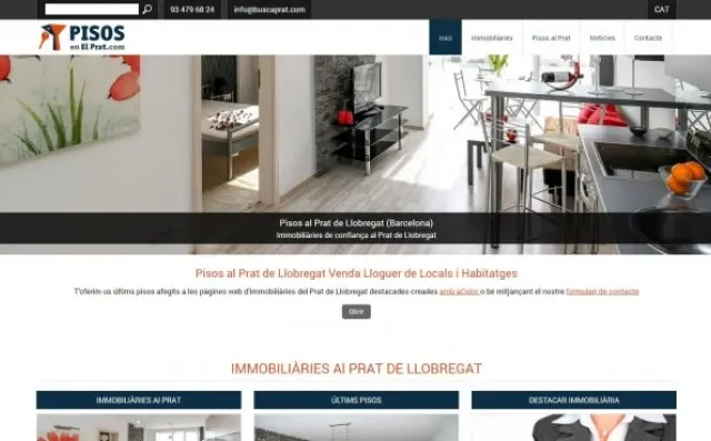 Página web de Pisos en El Prat — diseño web de aColor