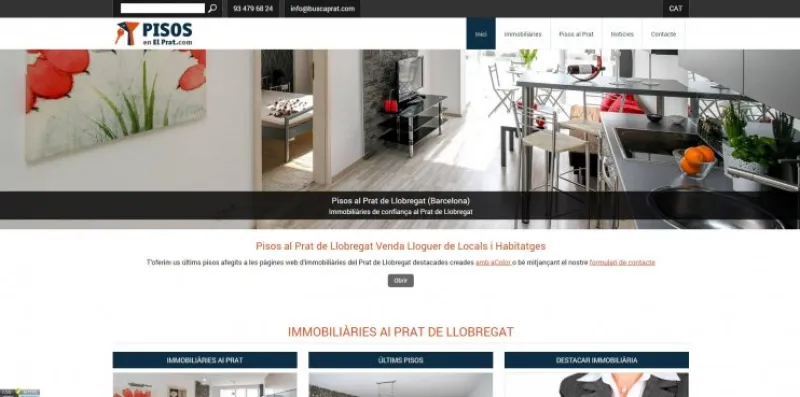 Página web de Pisos en El Prat — diseño web de aColor