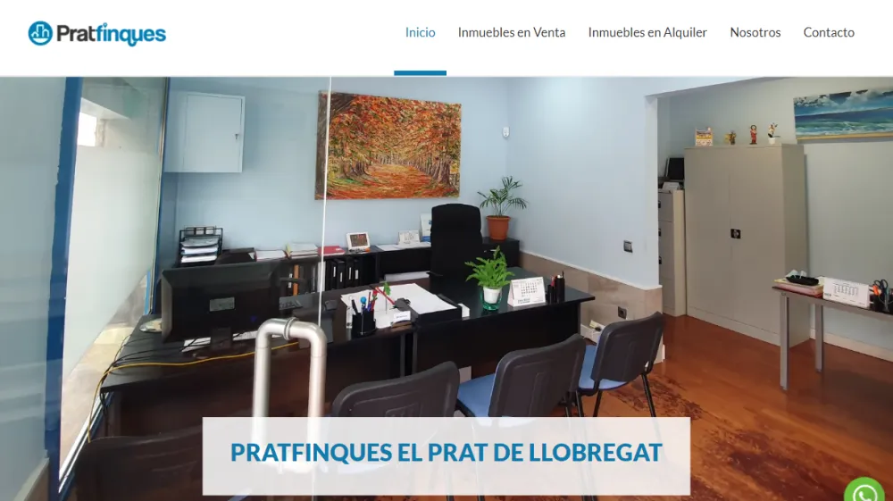 Página web de Pratfinques — diseño web de aColor