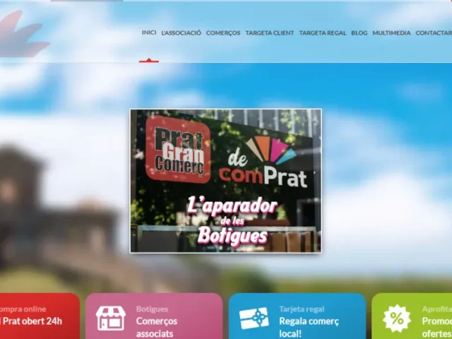 Página web de Prat Gran Comerç — diseño web de aColor