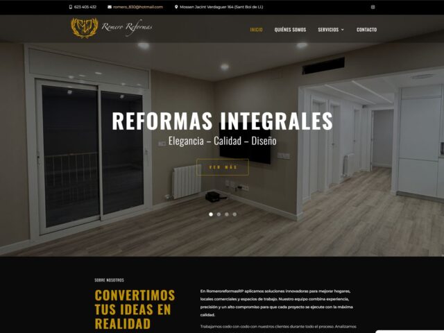 Página web de Romero Reformas RP — diseño web de aColor