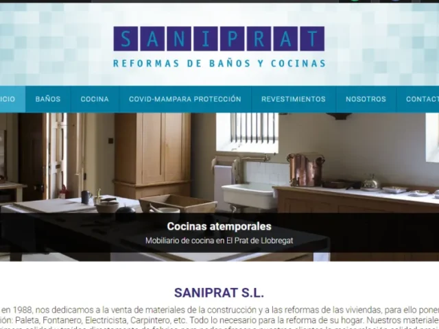 Página web de SaniPrat S.L. — diseño web de aColor