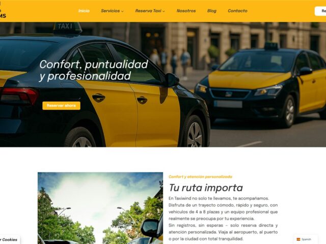Página web de Taxi Dreams Barcelona — diseño web de aColor
