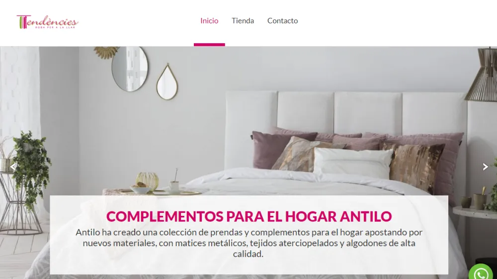 Página web de Tendències Roba per a la Llar — diseño web de aColor