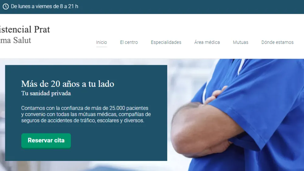 Página web de Trauma Salut — diseño web de aColor